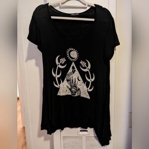 About A Girl Black Graphic Short Sleeve Tee